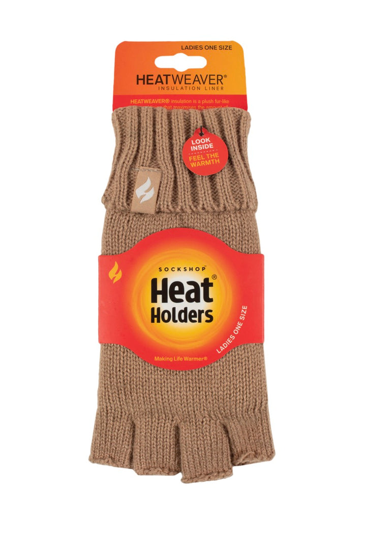 HEAT HOLDERS Fingerless Thermal Gloves-Womens