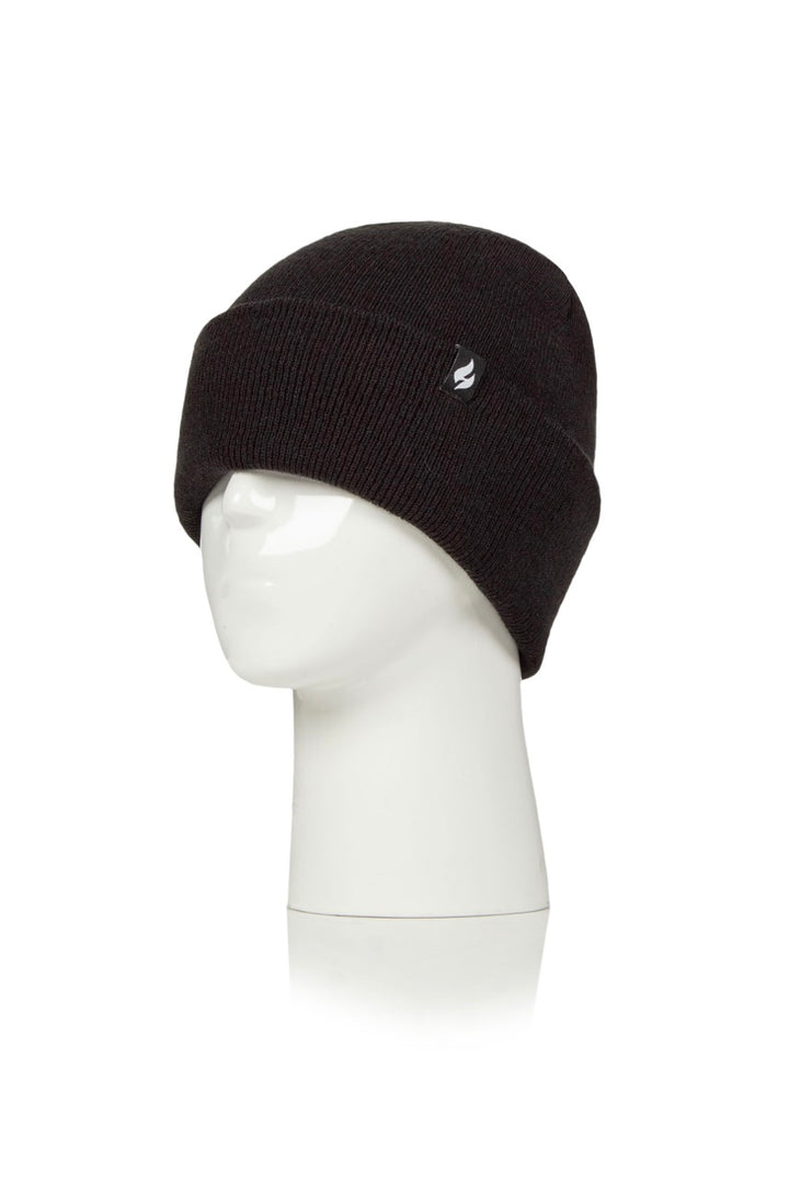 HEAT HOLDERS Unisex Maple Lite Half-Lined Flat Knit Thermal Turn-Over Beanie