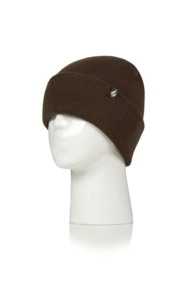 HEAT HOLDERS Unisex Maple Lite Half-Lined Flat Knit Thermal Turn-Over Beanie