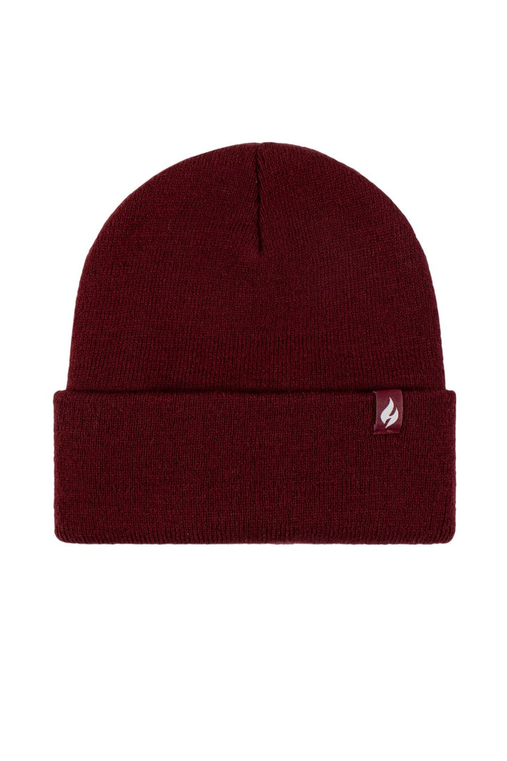 HEAT HOLDERS Unisex Maple Lite Half-Lined Flat Knit Thermal Turn-Over Beanie