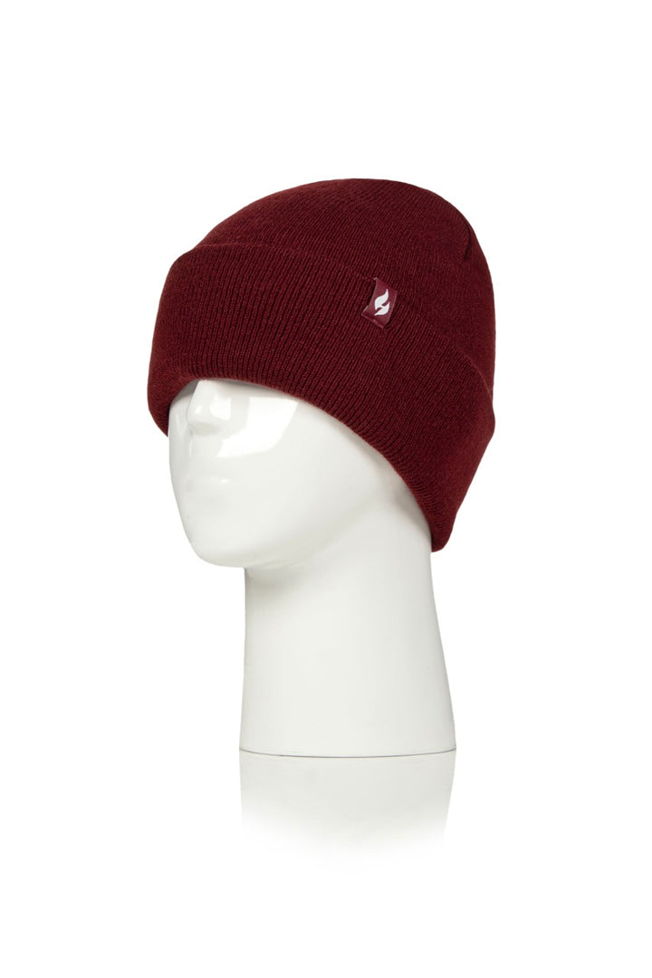 HEAT HOLDERS Unisex Maple Lite Half-Lined Flat Knit Thermal Turn-Over Beanie
