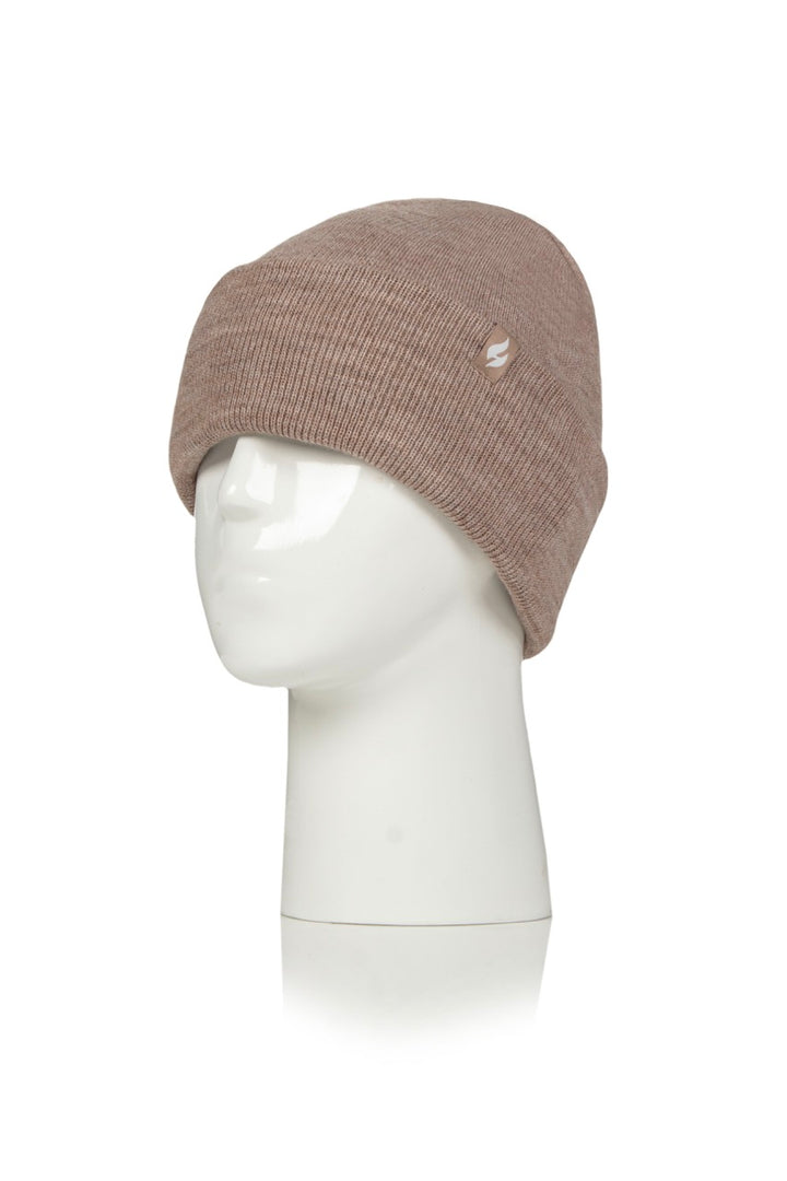 HEAT HOLDERS Unisex Maple Lite Half-Lined Flat Knit Thermal Turn-Over Beanie