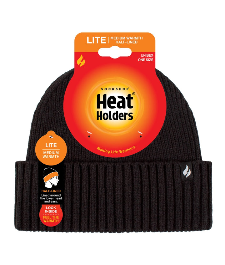 HEAT HOLDERS Unisex Ashwood Lite Half-Lined Ribbed Thermal Turn-Over Beanie