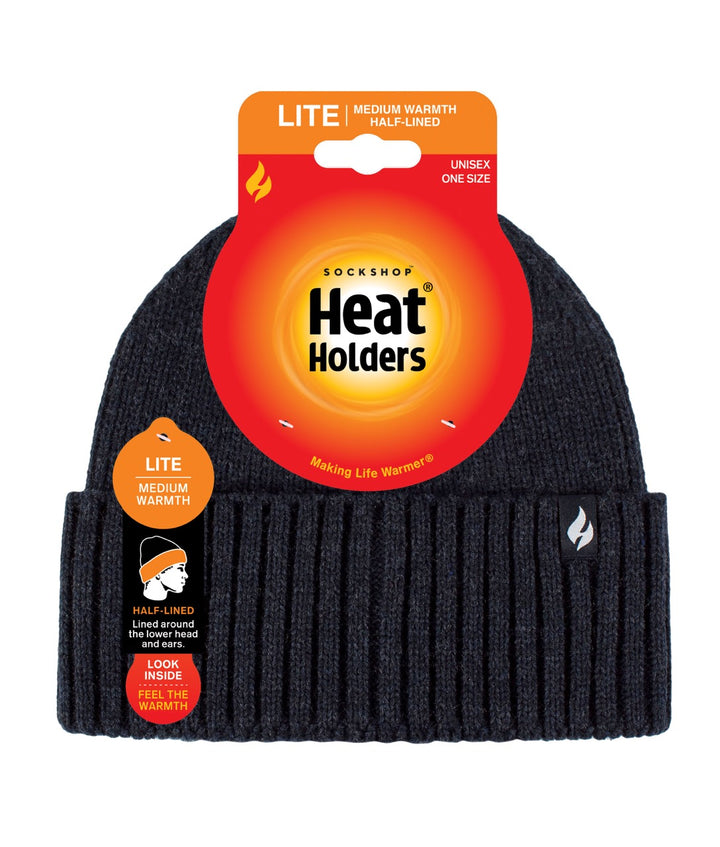 HEAT HOLDERS Unisex Ashwood Lite Half-Lined Ribbed Thermal Turn-Over Beanie