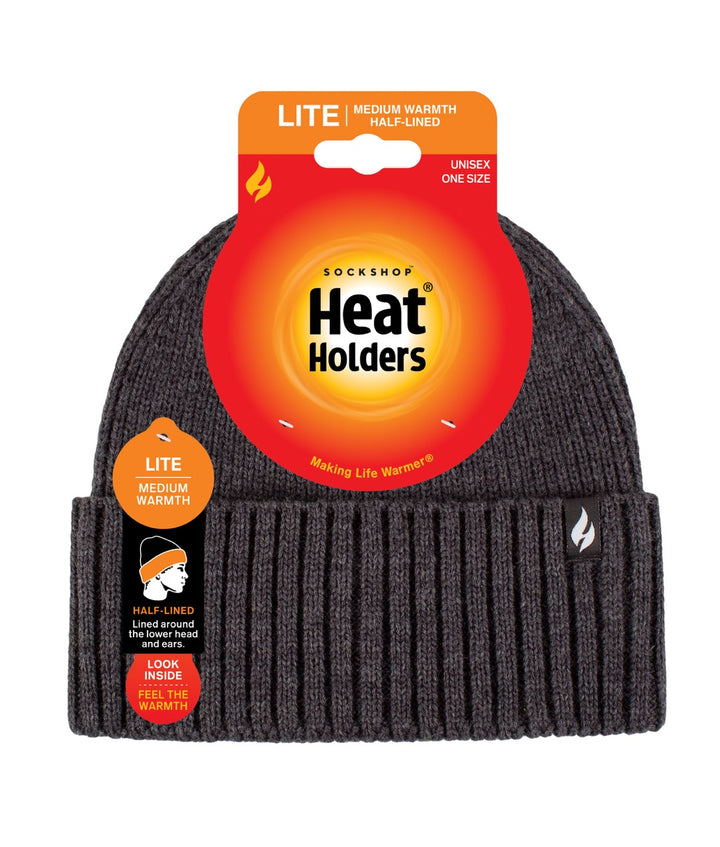 HEAT HOLDERS Unisex Ashwood Lite Half-Lined Ribbed Thermal Turn-Over Beanie