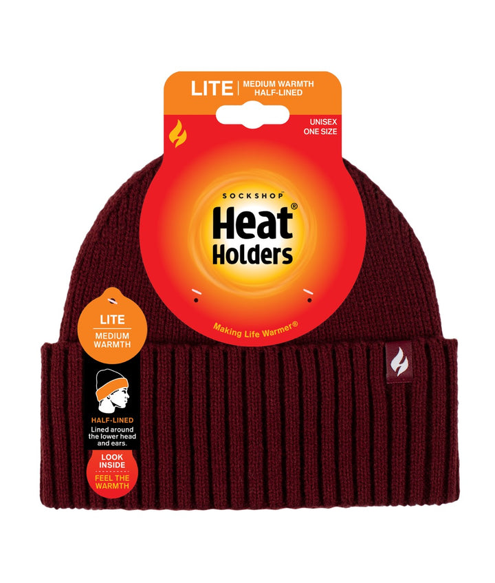 HEAT HOLDERS Unisex Ashwood Lite Half-Lined Ribbed Thermal Turn-Over Beanie