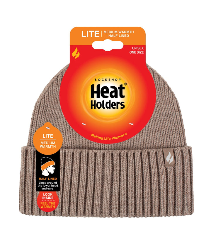 HEAT HOLDERS Unisex Ashwood Lite Half-Lined Ribbed Thermal Turn-Over Beanie