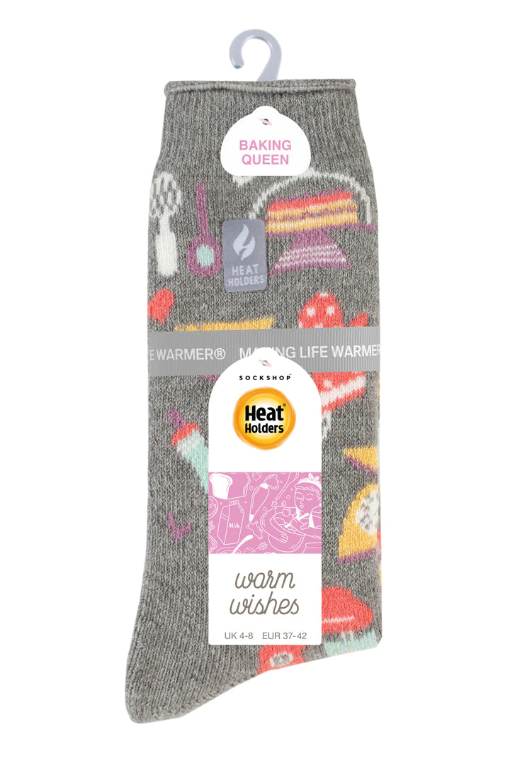 Heat Holders Warm Wishes Hobby Ladies Lite Sock - LOVE TO BAKE