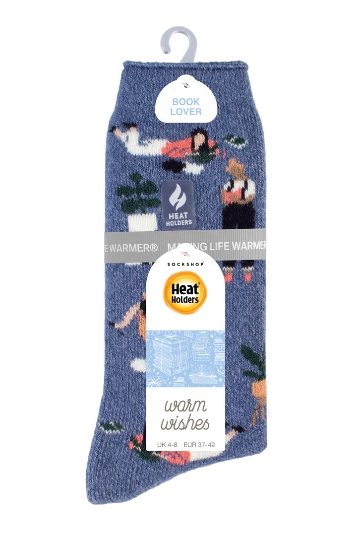 Heat Holders Warm Wishes Hobby Womens Lite Sock - BOOK WORM