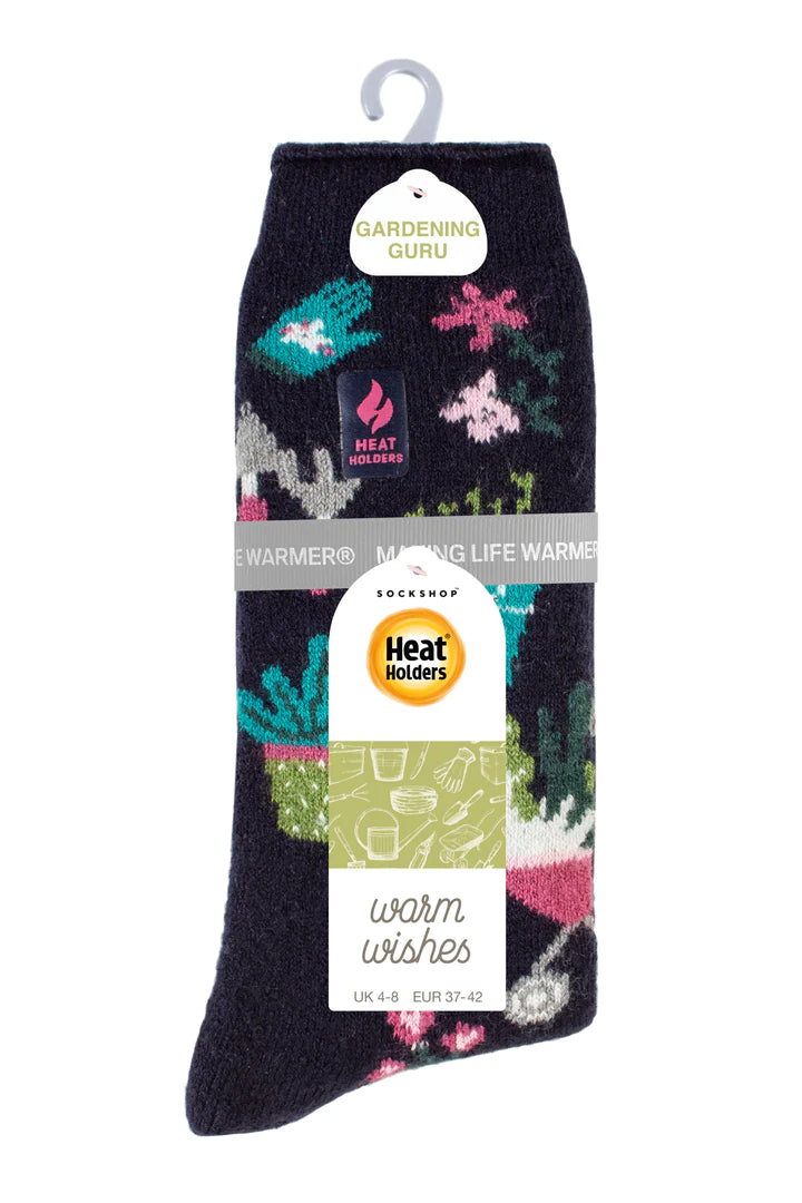 Heat Holders Warm Wishes Hobby Ladies Lite Sock - GREEN FINGERS