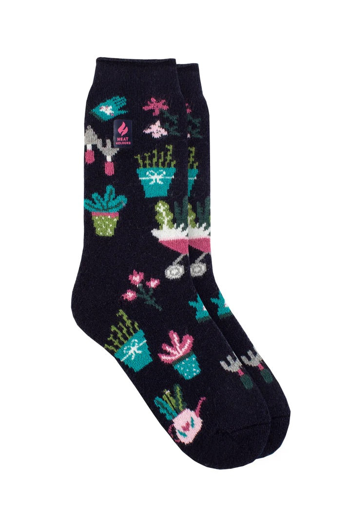 Heat Holders Warm Wishes Hobby Womens Lite Sock - GREEN FINGERS