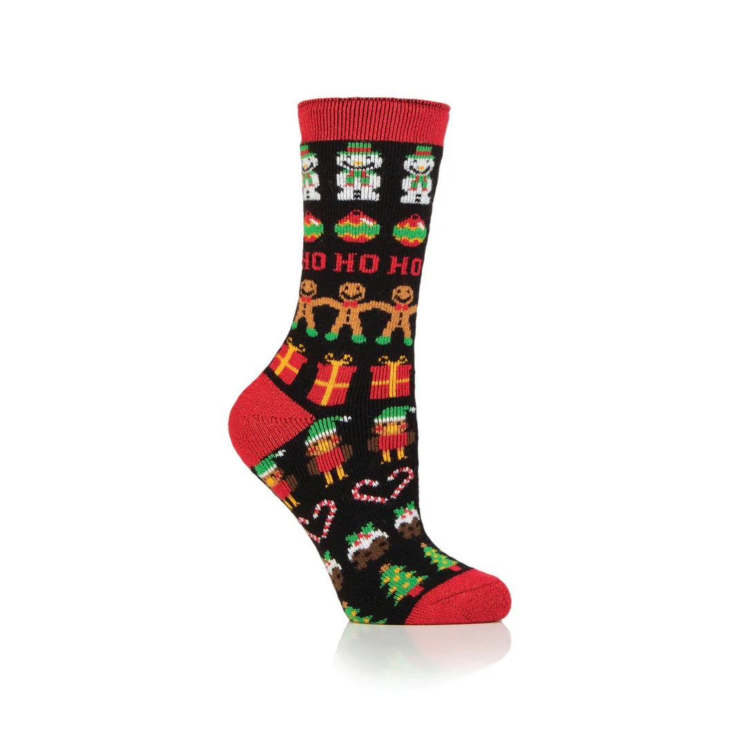 HEAT HOLDERS Lite Christmas Socks - Womens UK 4-8