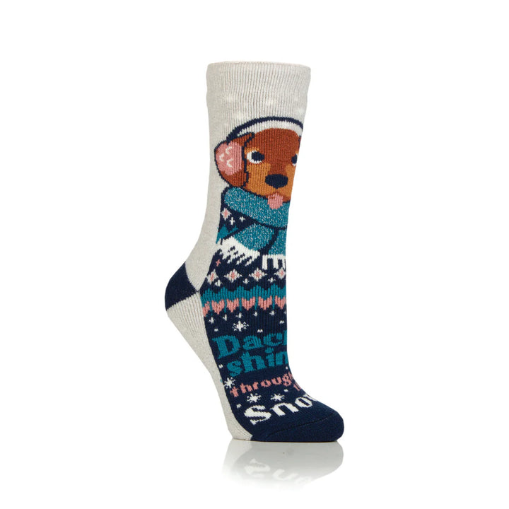 HEAT HOLDERS Lite Christmas Socks - Womens UK 4-8