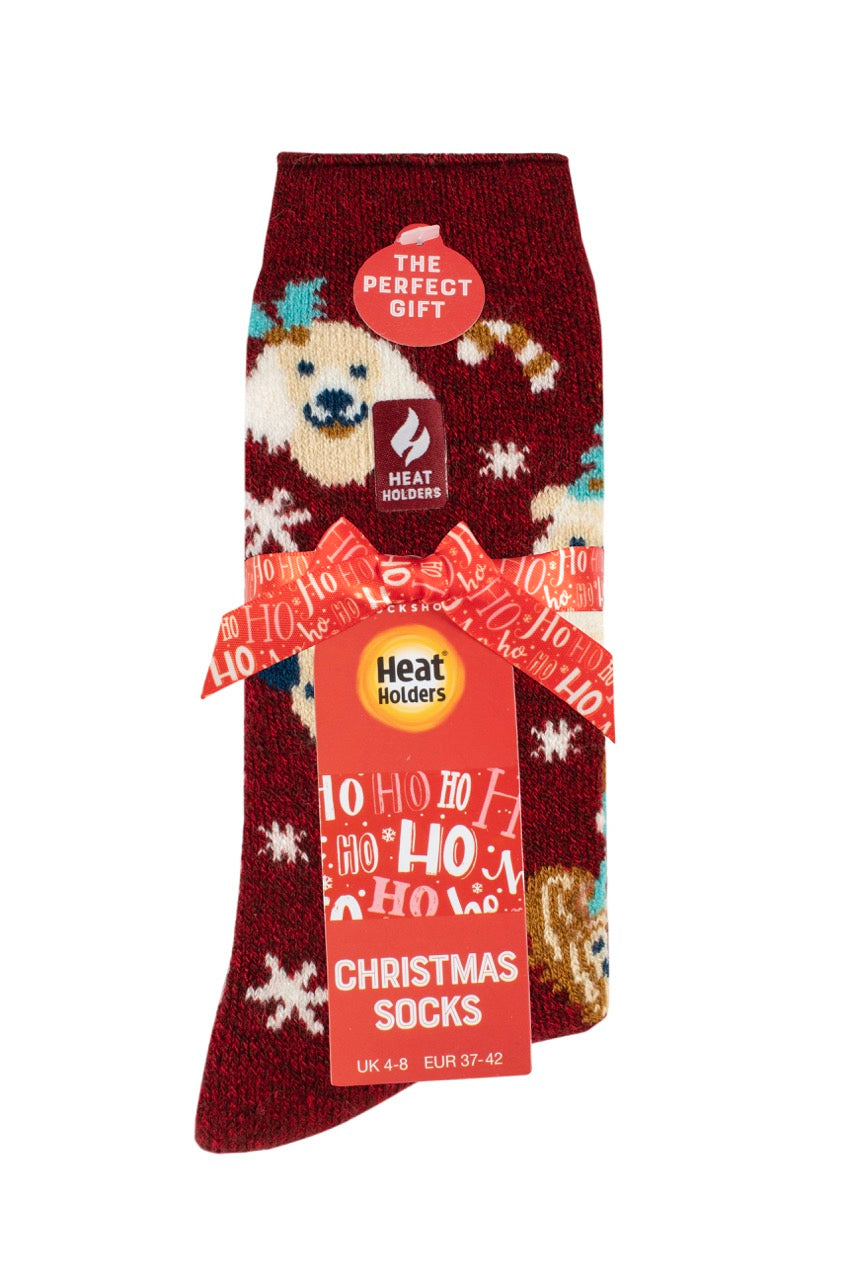 HEAT HOLDERS Lite Christmas Socks - Womens UK 4-8