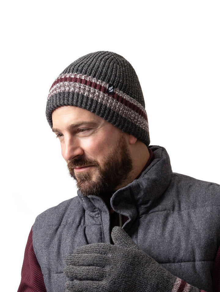 HEAT HOLDERS Men's Thermal Turn Over Cuff Arran Beanie