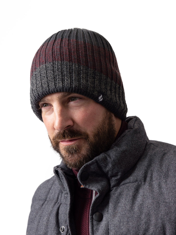 HEAT HOLDERS Mens Themal Block Stripe Linden Beanie