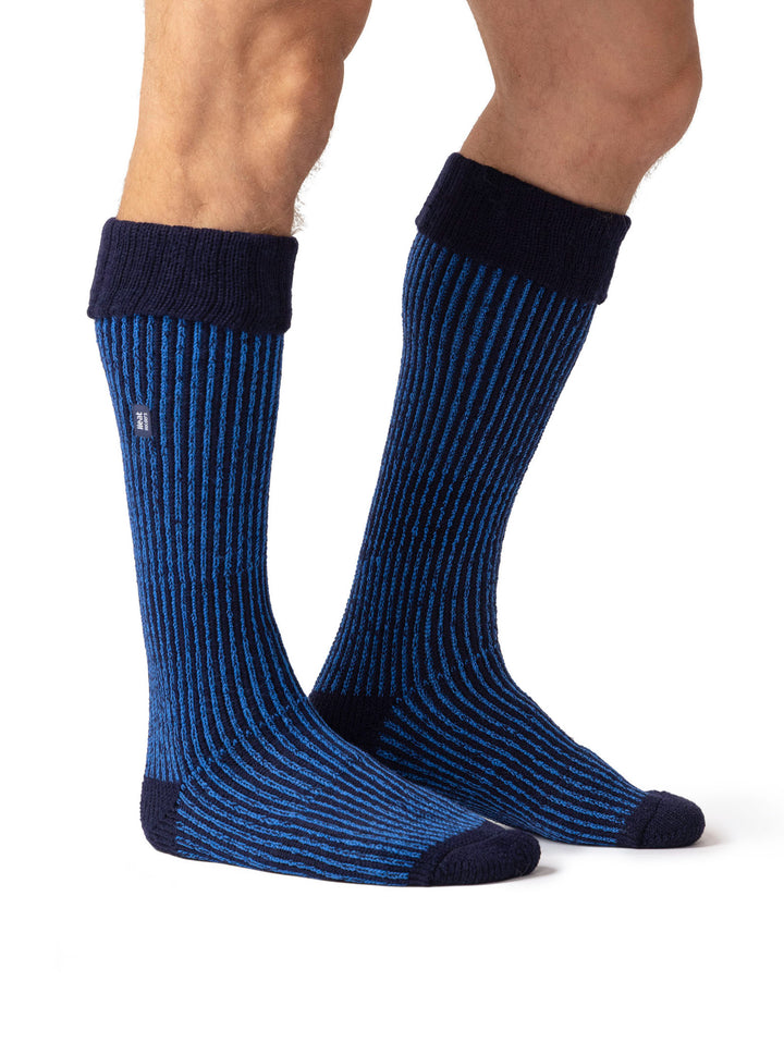 HEAT HOLDERS Ribbed Cuff Long Boot Socks- Mens 6-11