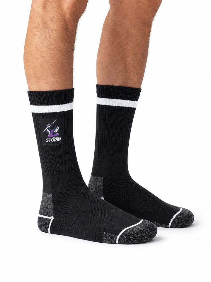 NRL Melbourne Storm 2Pk Heavy Duty Work Sock