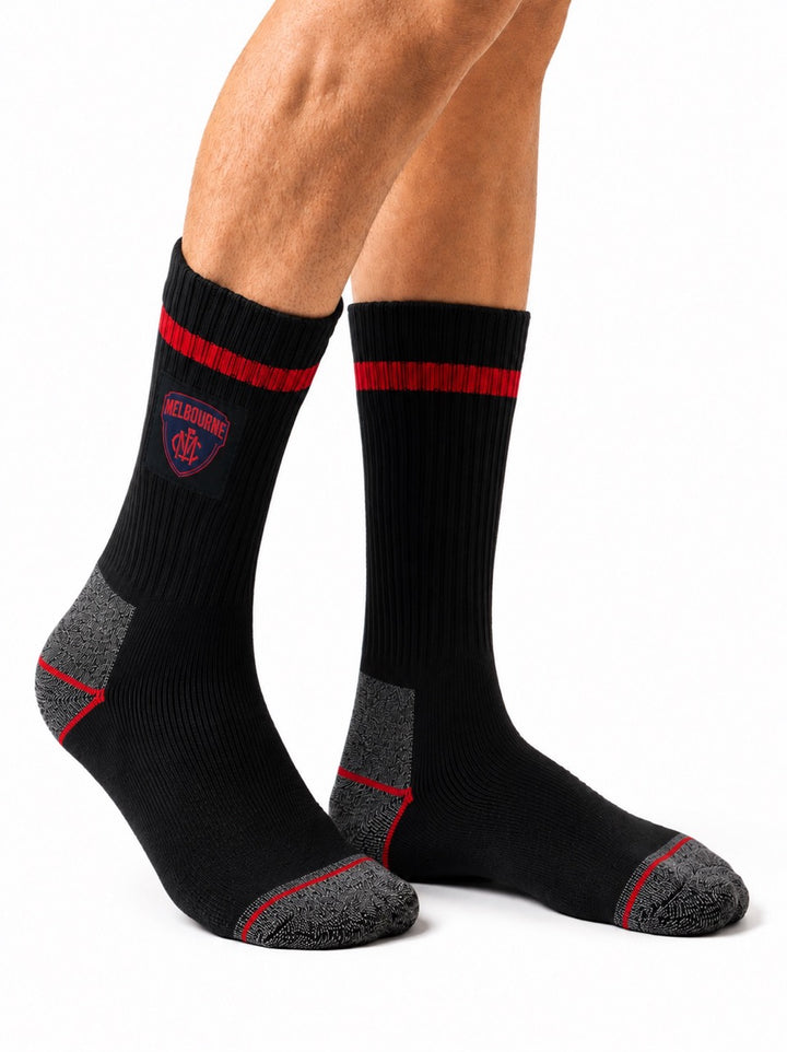 AFL Melbourne Demons 2Pk Heavy Duty Work Sock