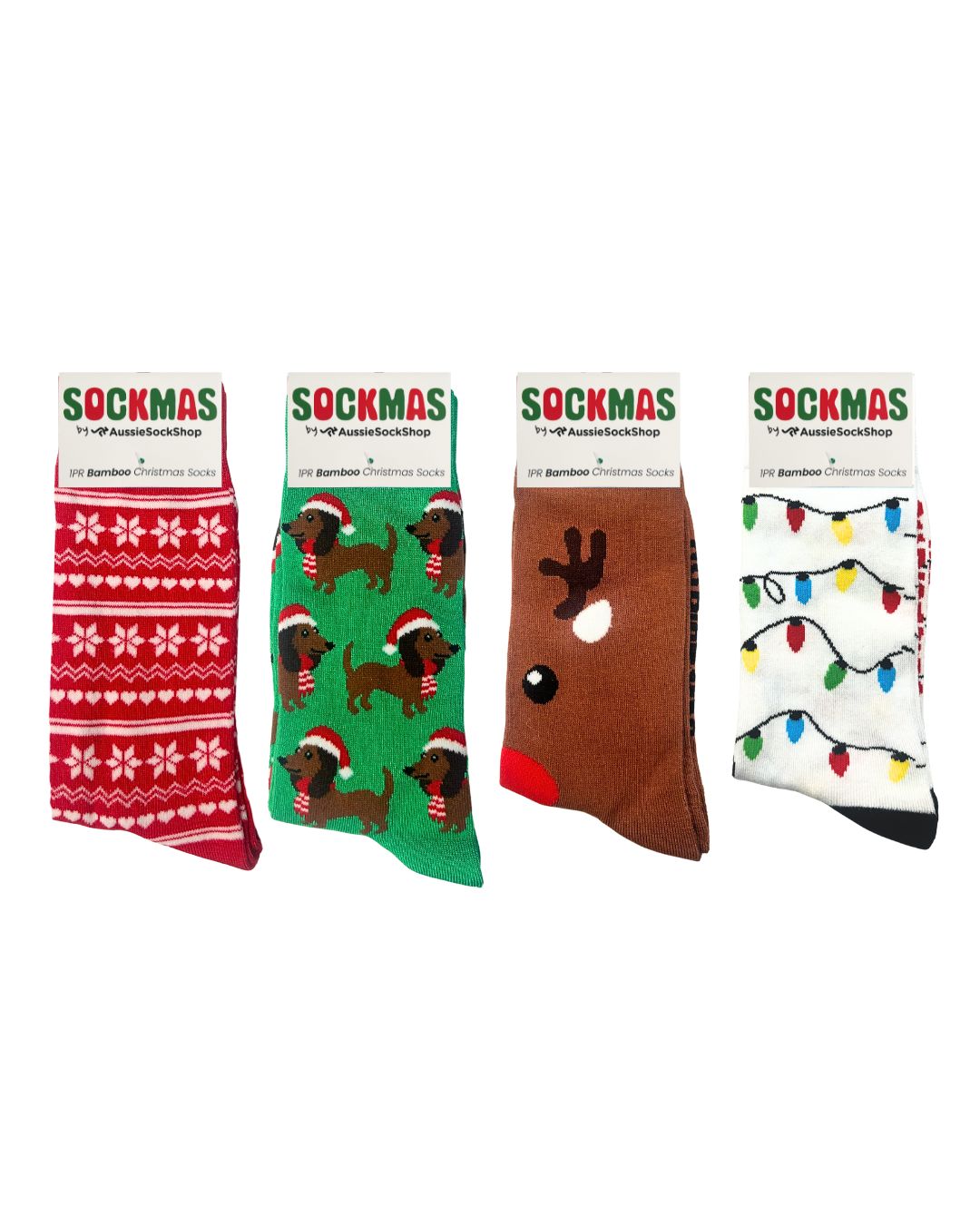 Aussie Sock Shop Sockmas 4PK Bamboo Christmas Socks