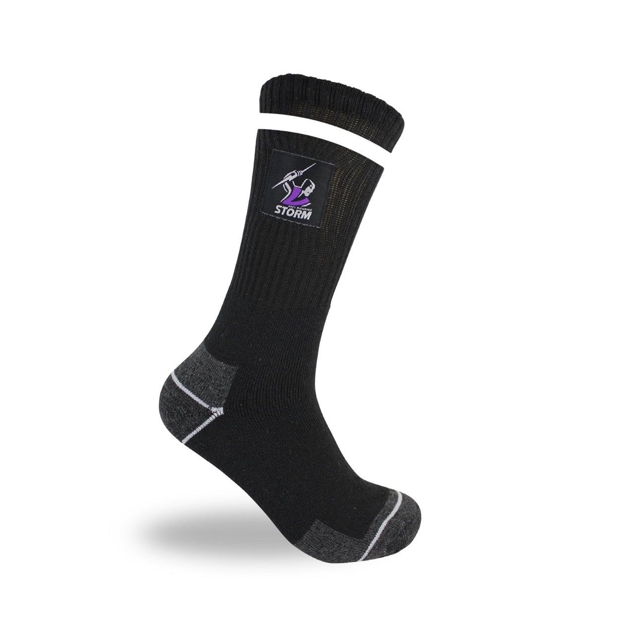 NRL Melbourne Storm 2Pk Heavy Duty Work Sock