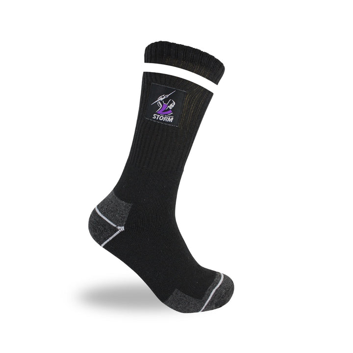 NRL Melbourne Storm 2Pk Heavy Duty Work Sock