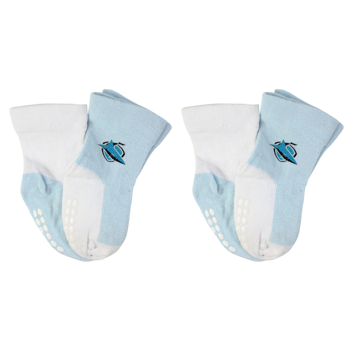 NRL Cronulla Sharks 4 Pairs Infant Socks