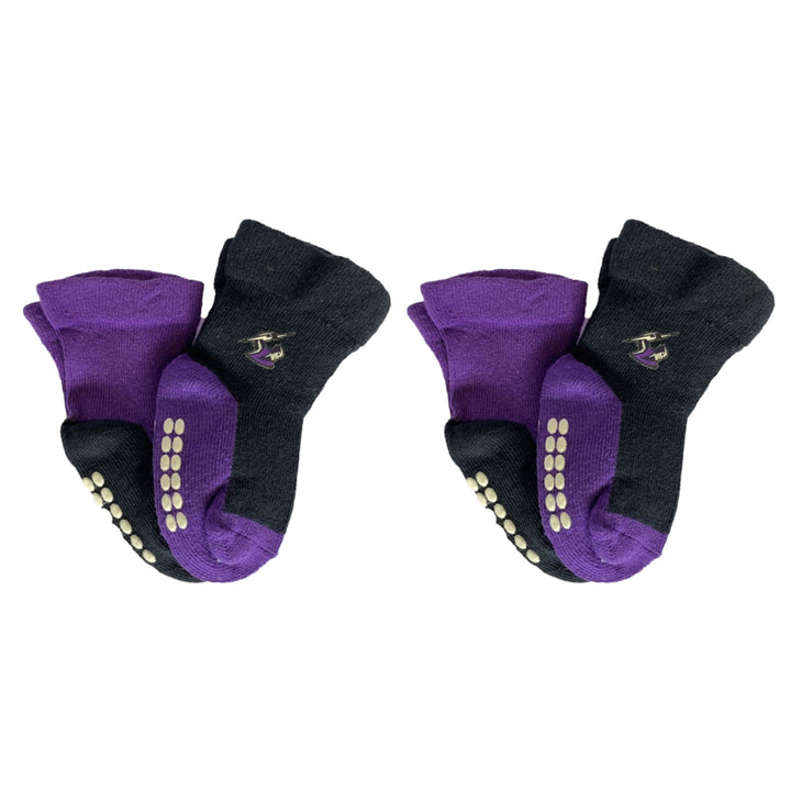 NRL Melbourne Storm 4 Pairs Infant Socks