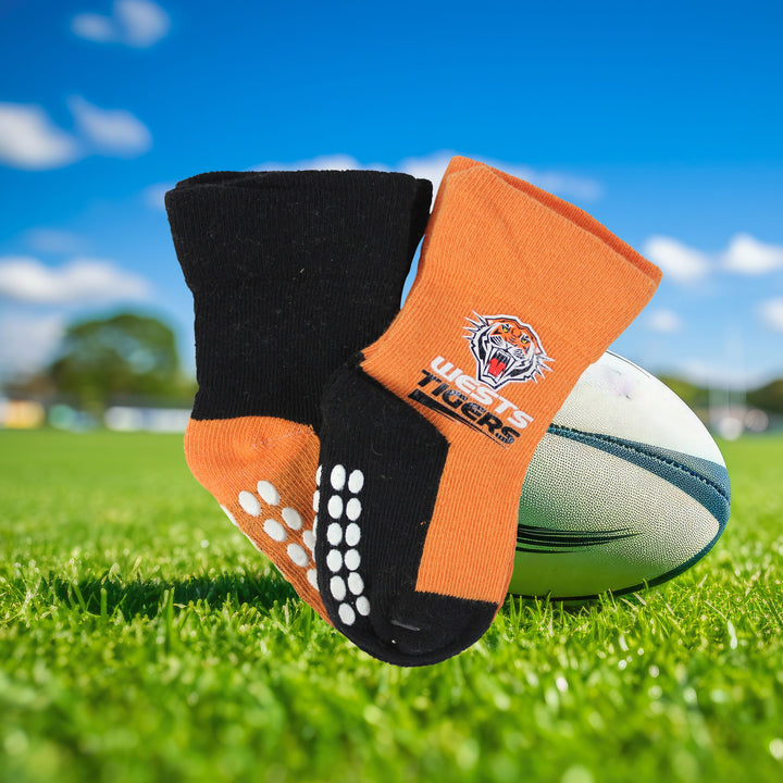 NRL Wests Tigers 4 Pairs Infant Socks