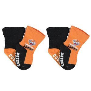 NRL Wests Tigers 4 Pairs Infant Socks