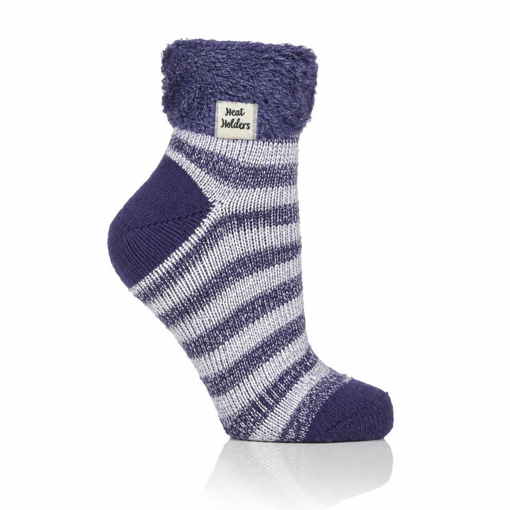 HEAT HOLDERS Ballerina Feather Cuff Sleep Socks with Stripes  - Womens
