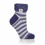 Load image into Gallery viewer, HEAT HOLDERS Ballerina Feather Cuff Sleep Socks with Stripes  - Womens
