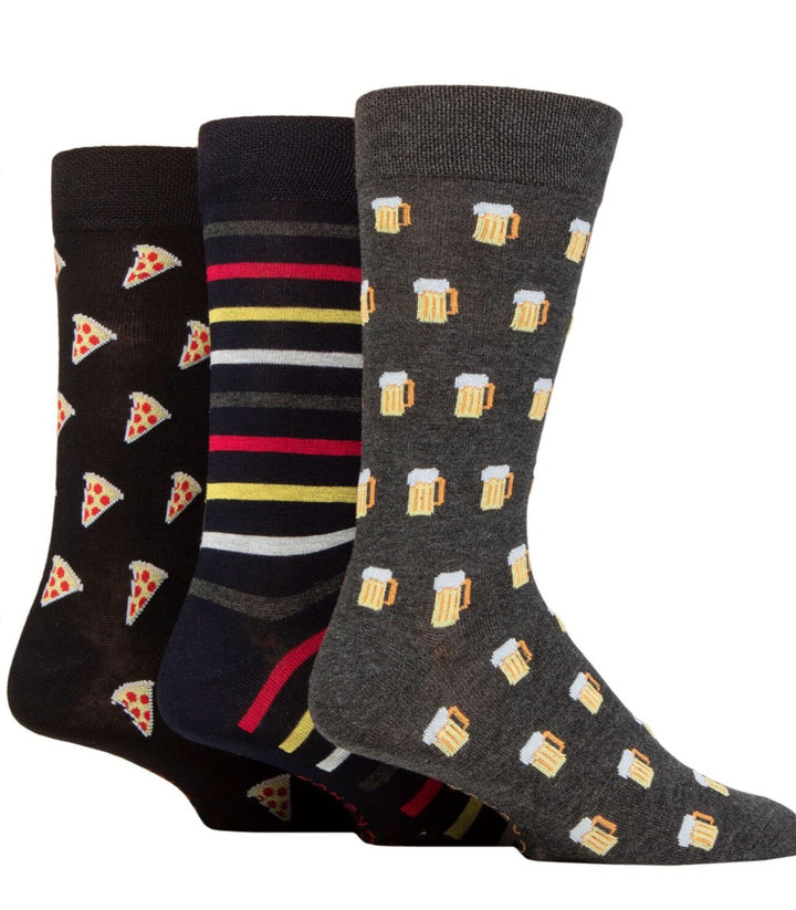 LAZY PANDA Men's 3PK Bamboo Novelty Socks