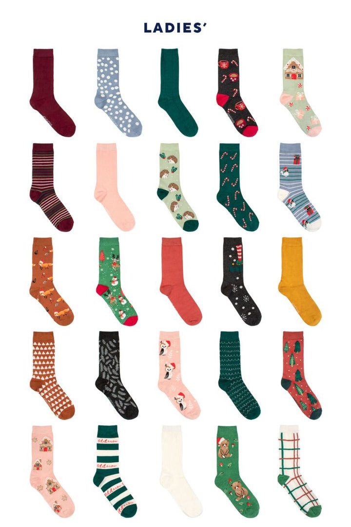 SOCKSHOP 25 Day Christmas Bamboo Sock Advent Calendar - Women's