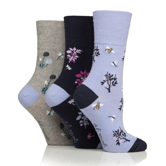 GENTLE GRIP 3Pk RHS Crew Socks - Womens