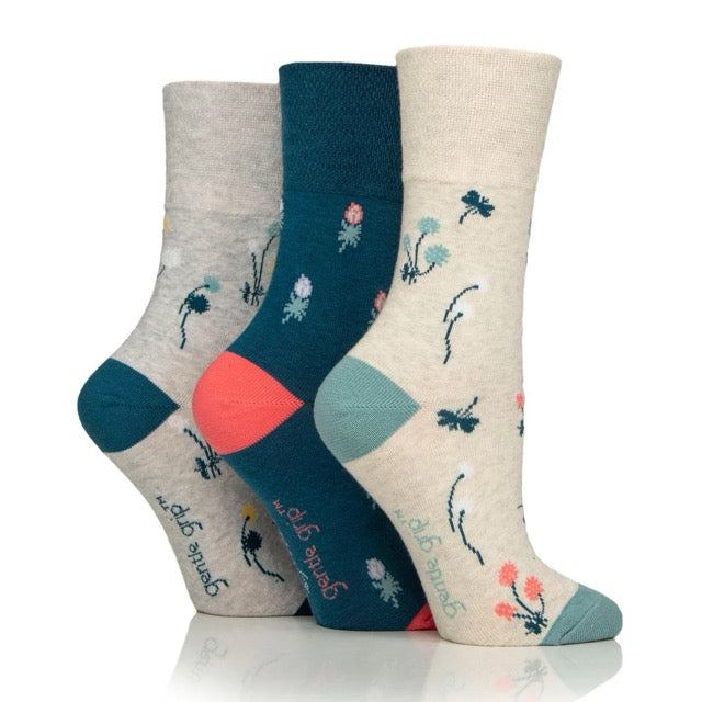 GENTLE GRIP 3Pk RHS Crew Socks - Womens