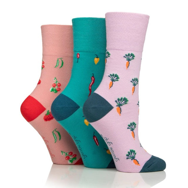 GENTLE GRIP 3Pk RHS Crew Socks - Womens
