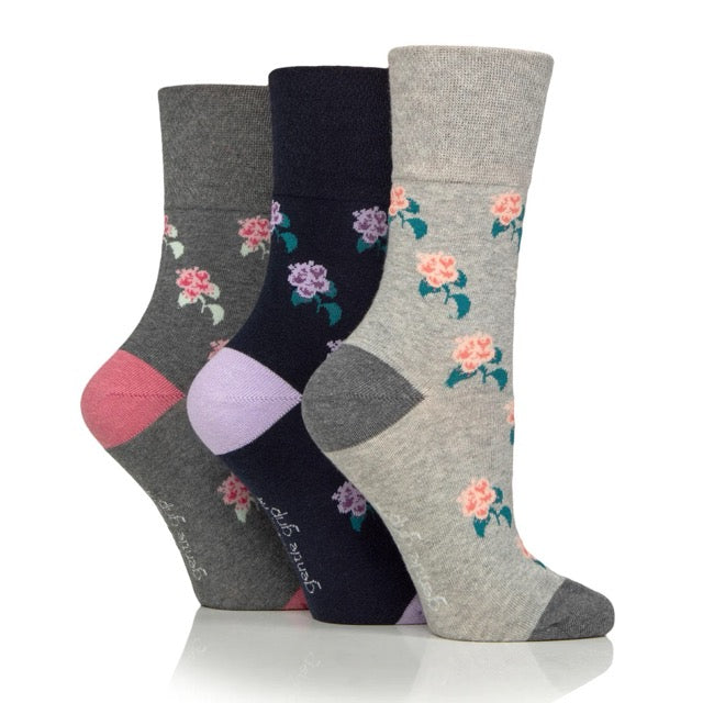 GENTLE GRIP 3Pk RHS Crew Socks - Womens