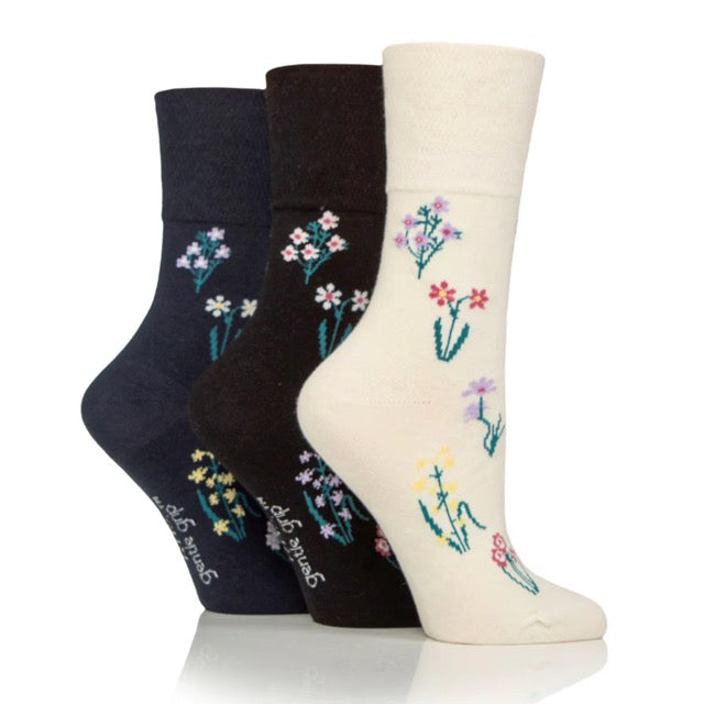 GENTLE GRIP 3Pk RHS Crew Socks - Womens