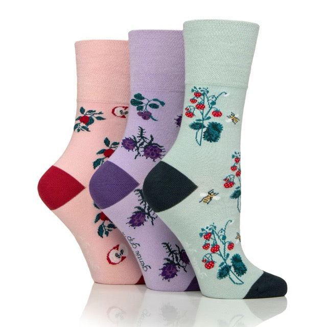 GENTLE GRIP 3Pk RHS Bamboo Crew Socks - Womens