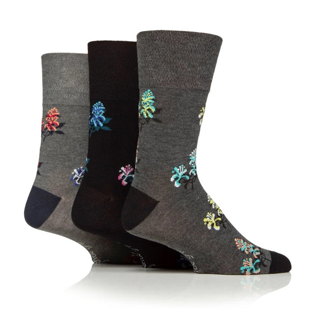 GENTLE GRIP 3Pk RHS Bamboo Crew Socks - Mens