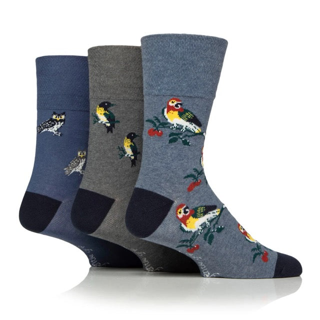 GENTLE GRIP 3Pk RHS Bamboo Crew Socks - Mens