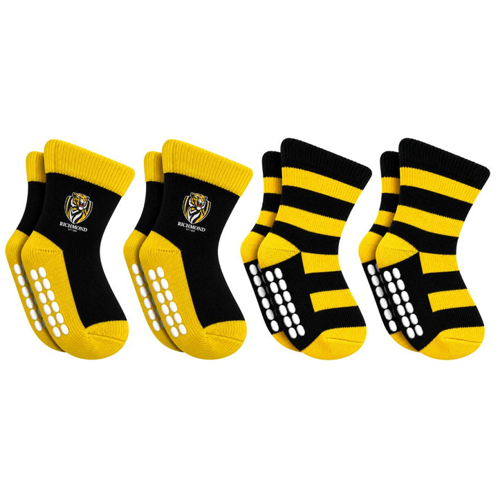 AFL Richmond Tigers 4Pk Infant Socks