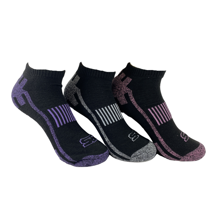 STORM BLOC 3Pk Performance Low Cut Trainer Socks-Womens -4-8