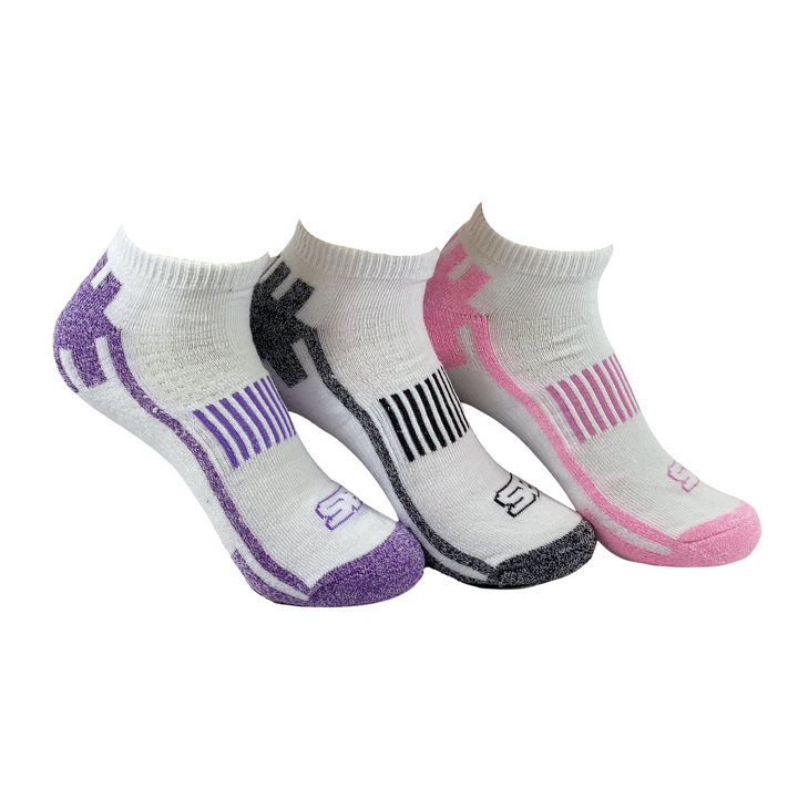 STORM BLOC 3Pk Performance Low Cut Trainer Socks-Womens -4-8