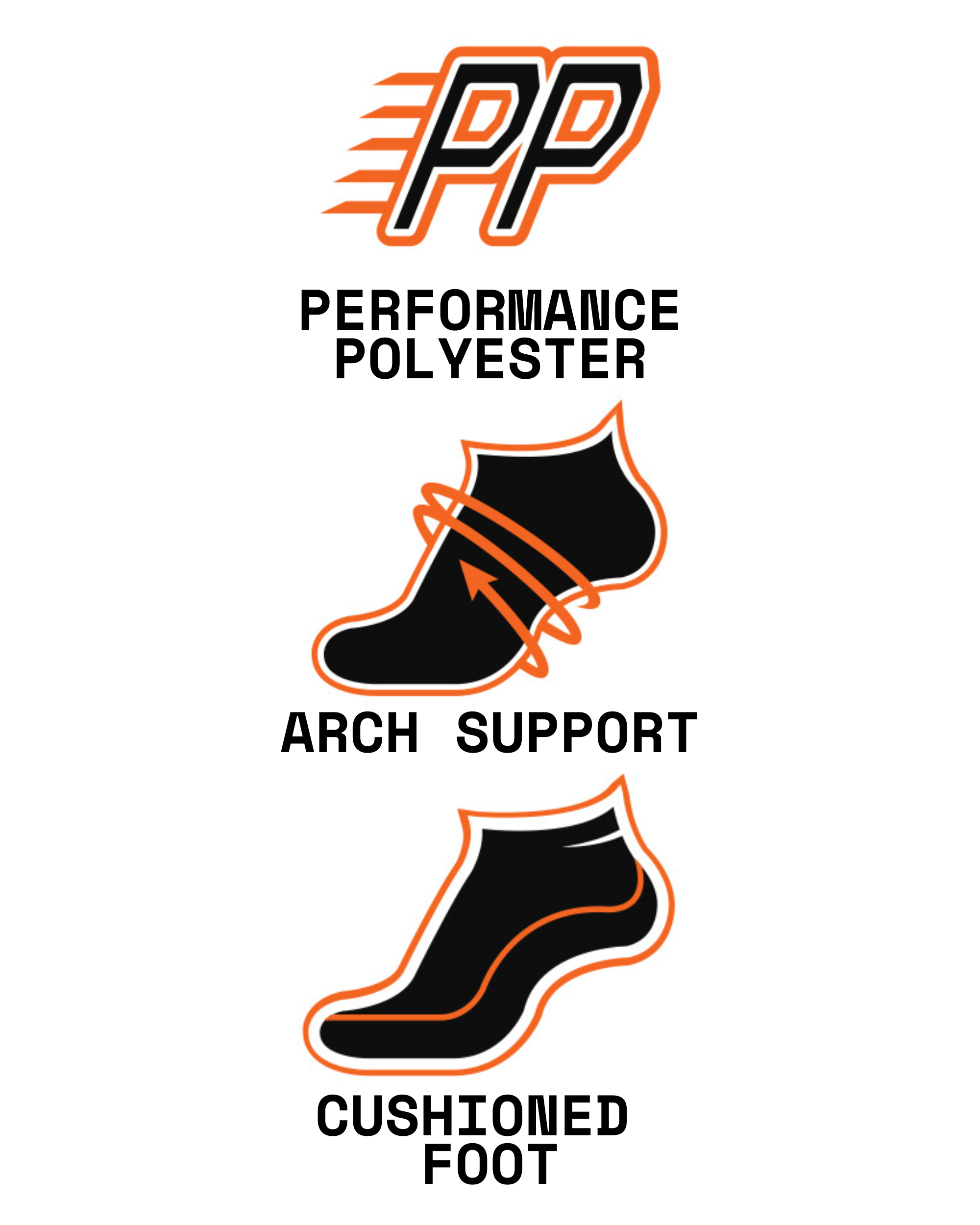 STORM BLOC 3Pk Performance Crew Sports Socks-Mens 6-11