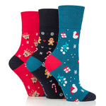 Load image into Gallery viewer, GENTLE GRIP 3Pk  Crew Socks- Christmas - Womens 4-8
