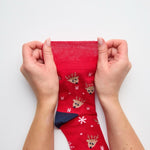 Load image into Gallery viewer, GENTLE GRIP 3Pk  Crew Socks- Christmas - Womens 4-8
