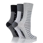 Load image into Gallery viewer, GENTLE GRIP 3Pk Bigfoot Patterned Cotton Socks - Womens
