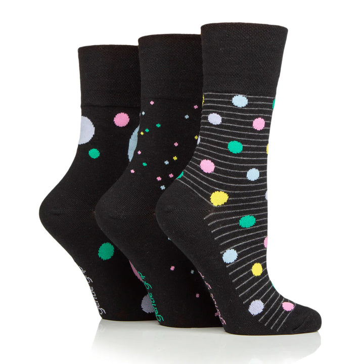 GENTLE GRIP 3Pk Crew Socks - Colour Burst - Women's  4-8